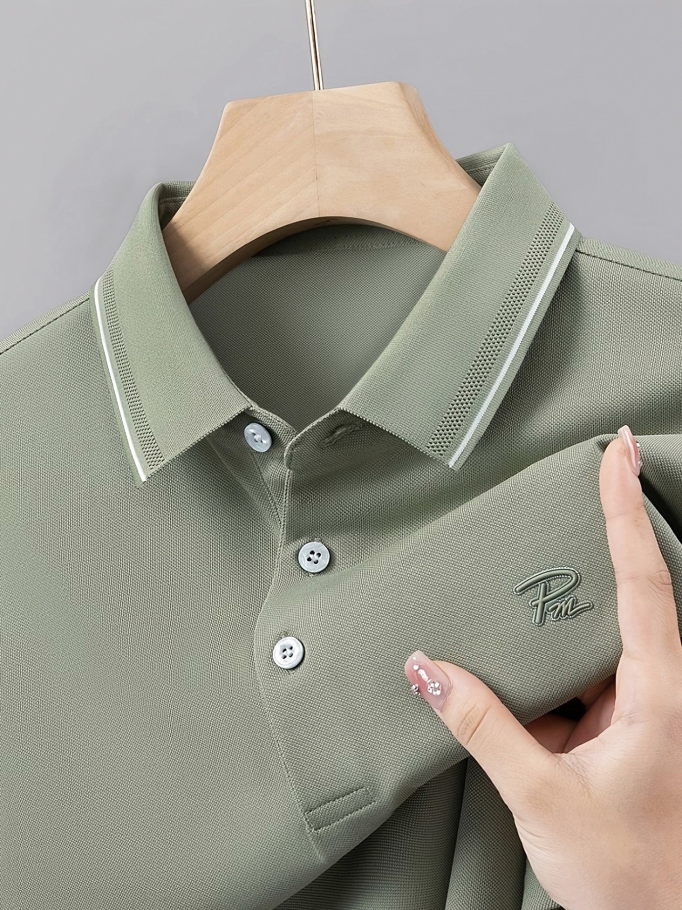 100% Knitting Dying PK Cotton Polo Shirt [Pm-Olive]