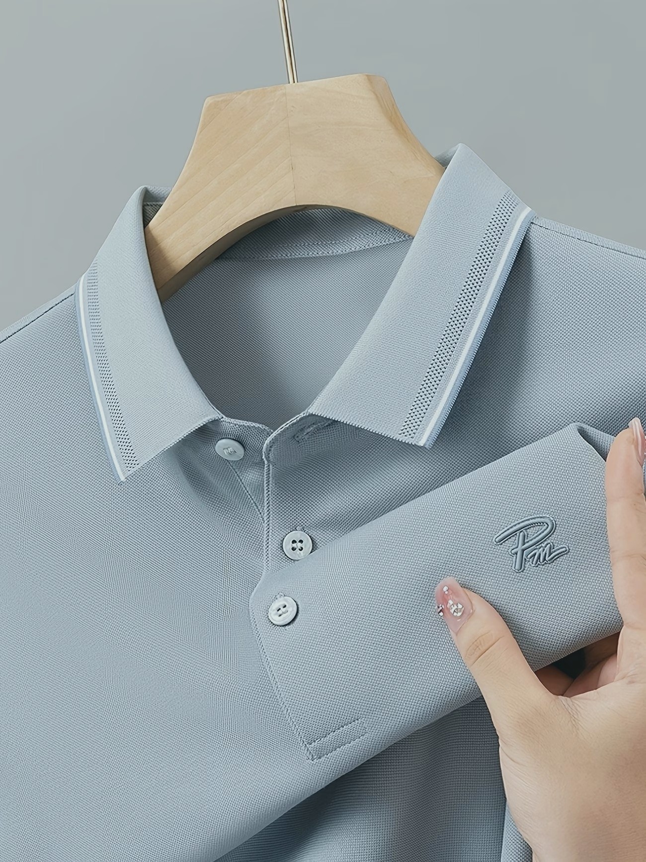 100% Knitting Dying PK Cotton Polo Shirt [Pm-Ash]